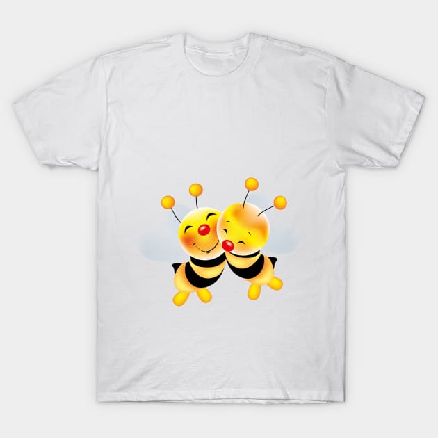 Cut-out of bees in love T-Shirt by schtroumpf2510